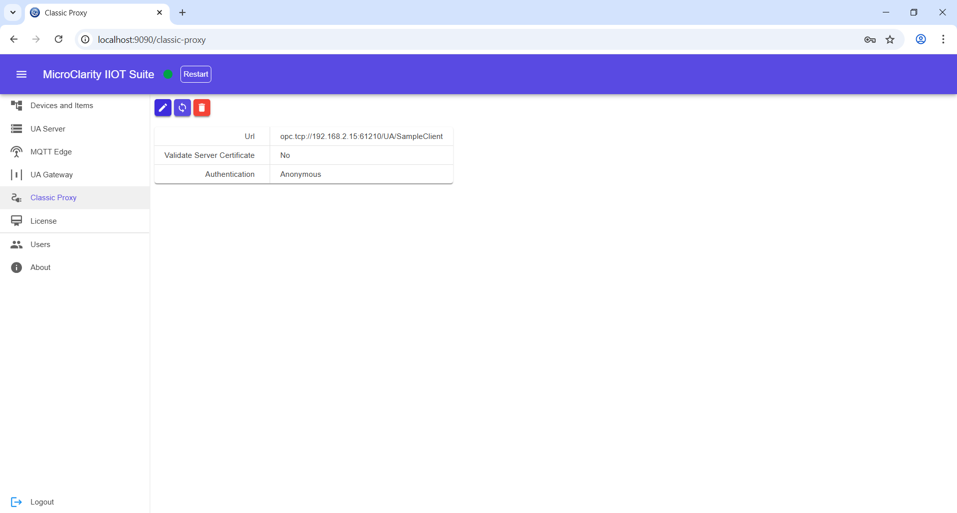 Classic Proxy Settings